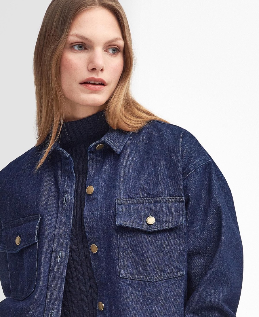 koszula cassie denim oversize z długim rękawem
