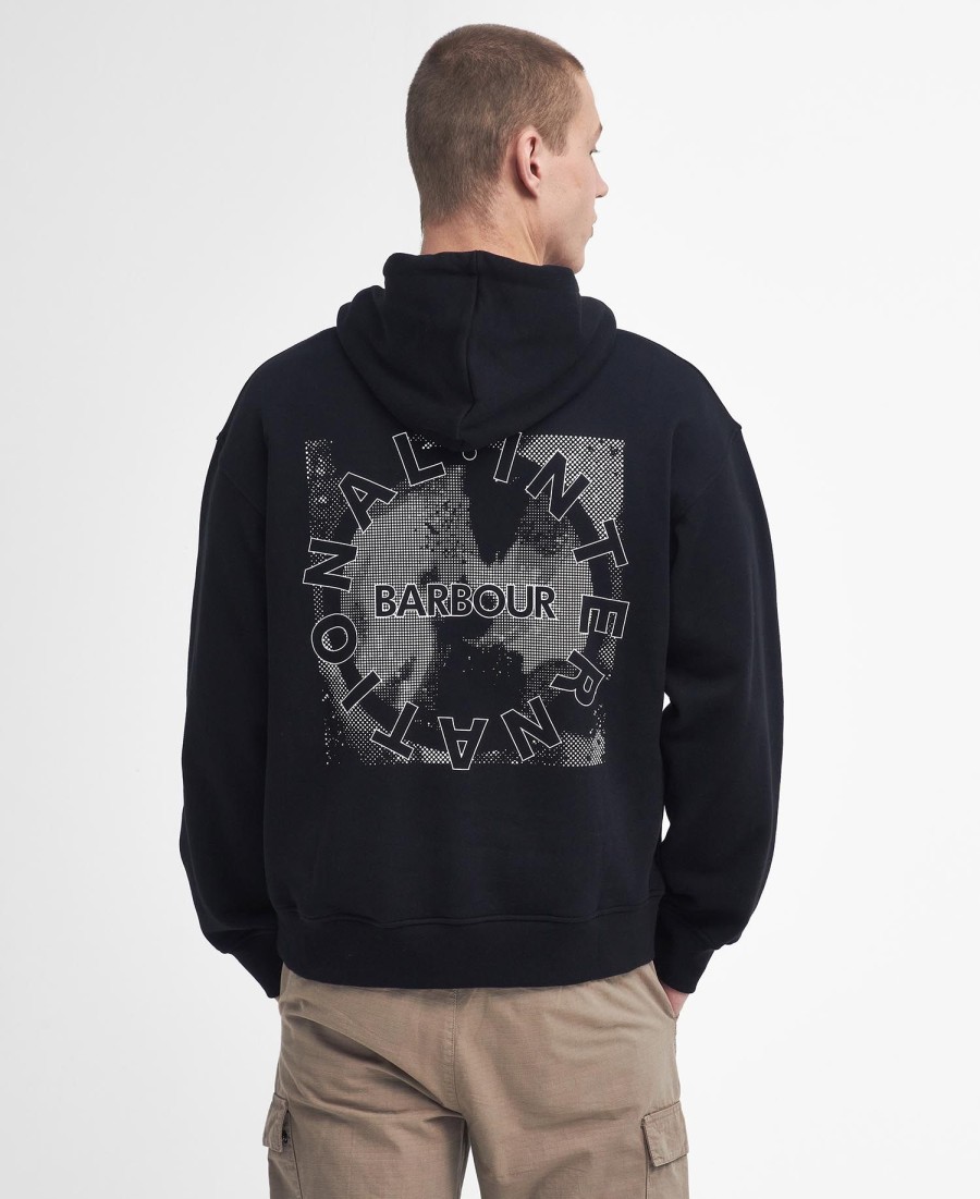 bluza z kapturem o dużej pojemności z grafiką mapowaną