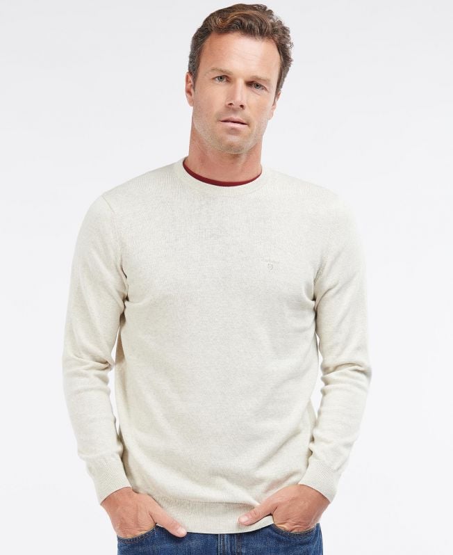 sweter z okrągłym dekoltem barbour pima cotton