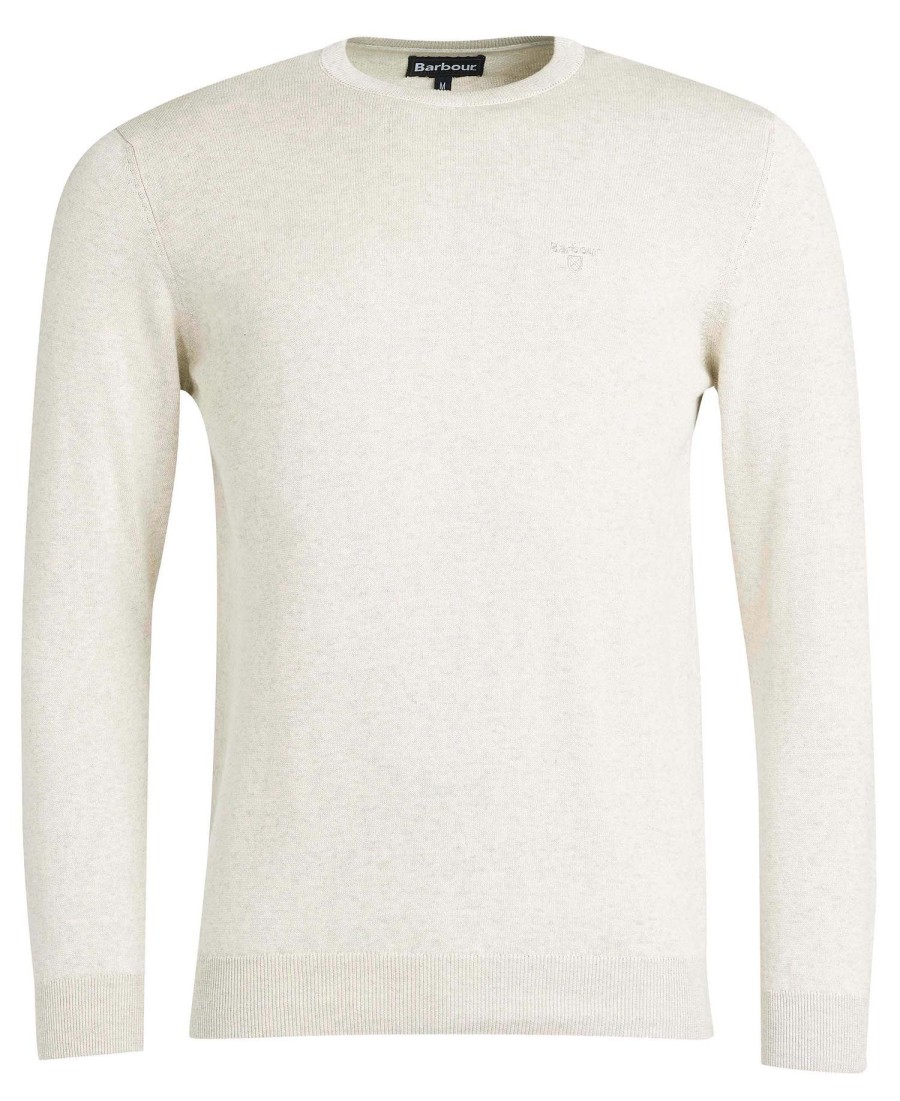 sweter z okrągłym dekoltem barbour pima cotton
