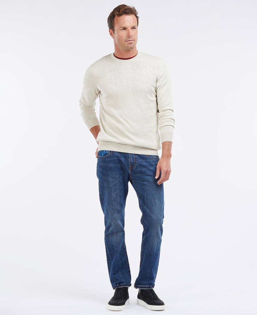 sweter z okrągłym dekoltem barbour pima cotton