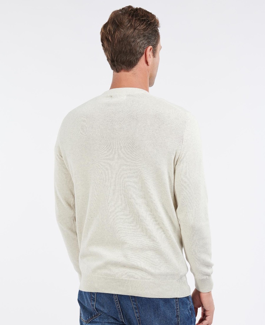 sweter z okrągłym dekoltem barbour pima cotton