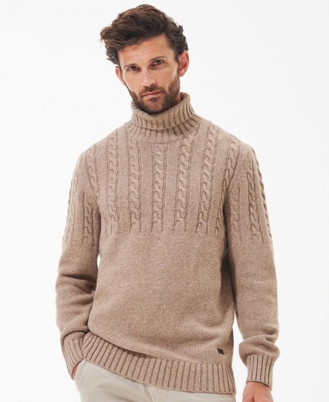 sweter typu duffle z dzianiny kablowej