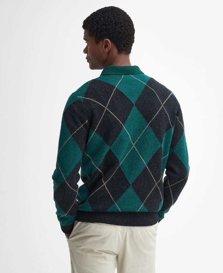 sweter sutherwell argyle z formowanym kołnierzem