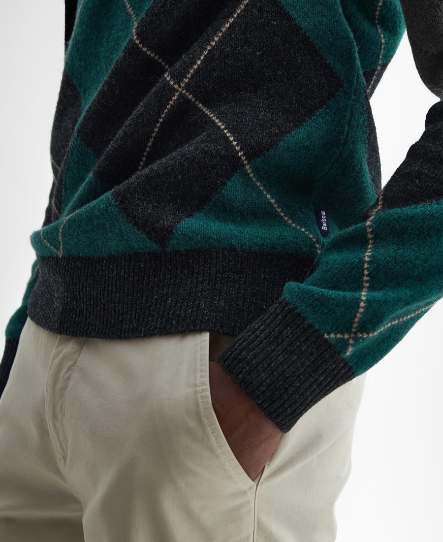 sweter sutherwell argyle z formowanym kołnierzem