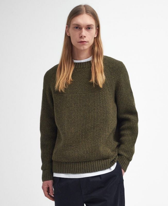 sweter gansey oversized z okrągłym dekoltem