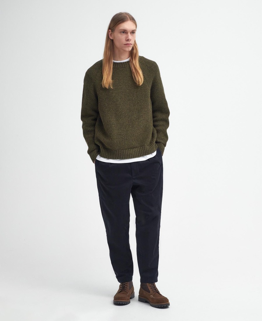 sweter gansey oversized z okrągłym dekoltem