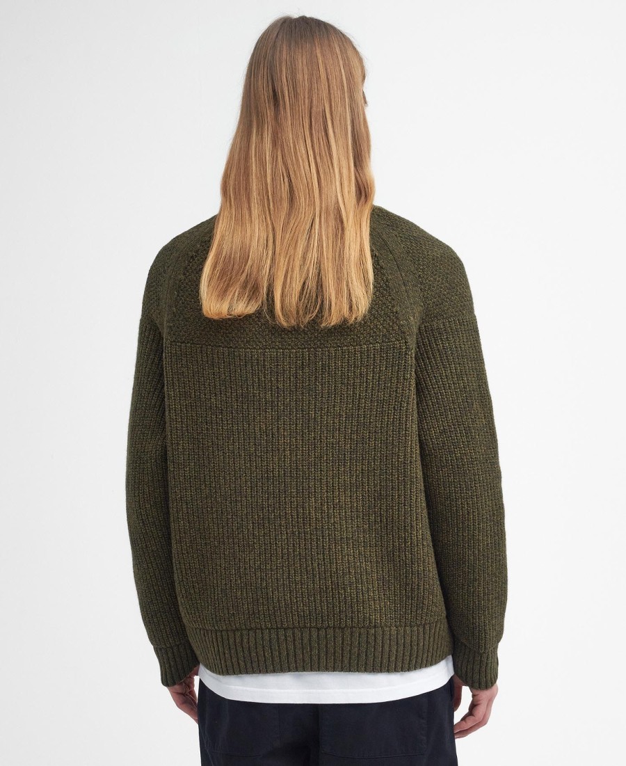 sweter gansey oversized z okrągłym dekoltem