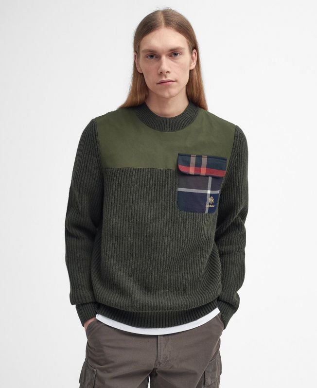 sweter barbour x baracuta miller z okrągłym dekoltem