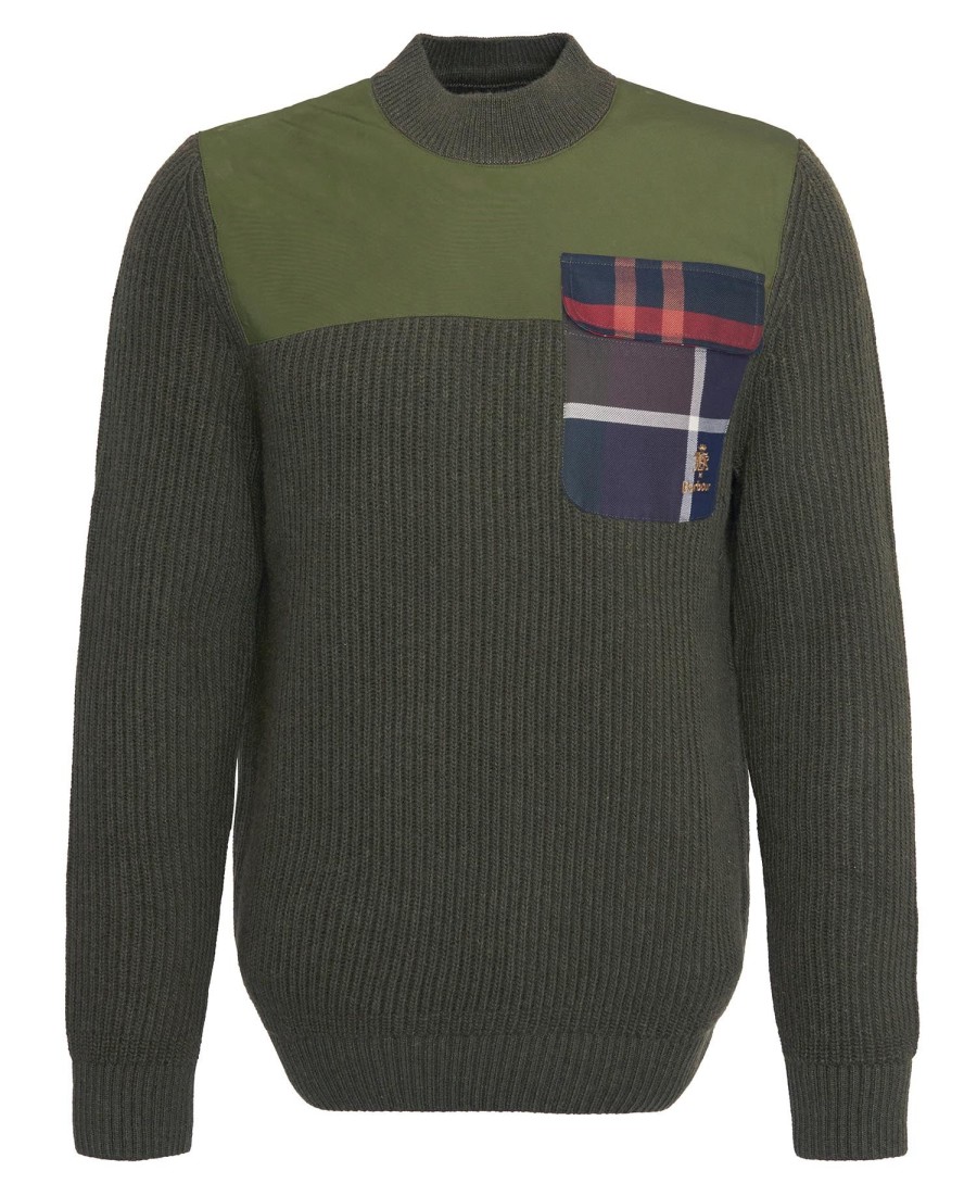 sweter barbour x baracuta miller z okrągłym dekoltem