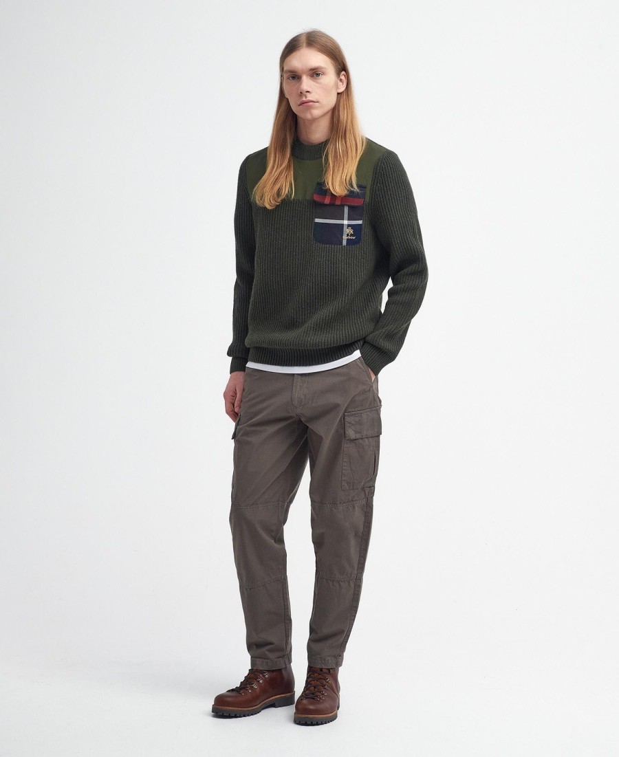 sweter barbour x baracuta miller z okrągłym dekoltem