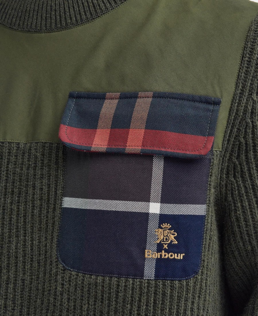 sweter barbour x baracuta miller z okrągłym dekoltem