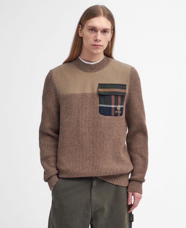 sweter barbour x baracuta miller z okrągłym dekoltem