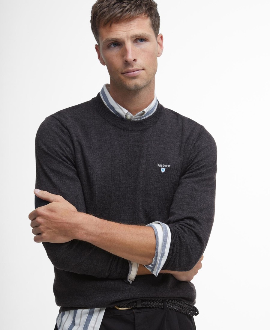 sweter z okrągłym dekoltem z wełny merynosów