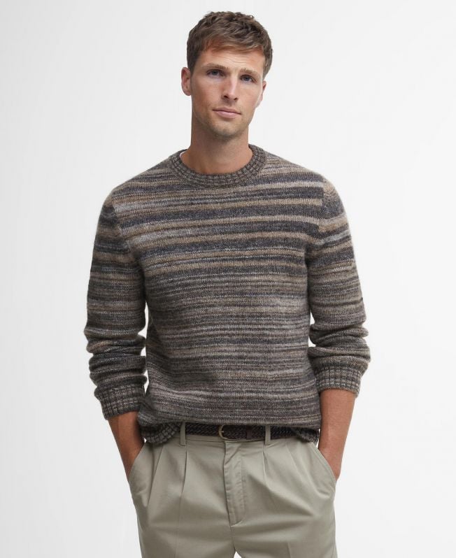 sweter w paski pateley z okrągłym dekoltem