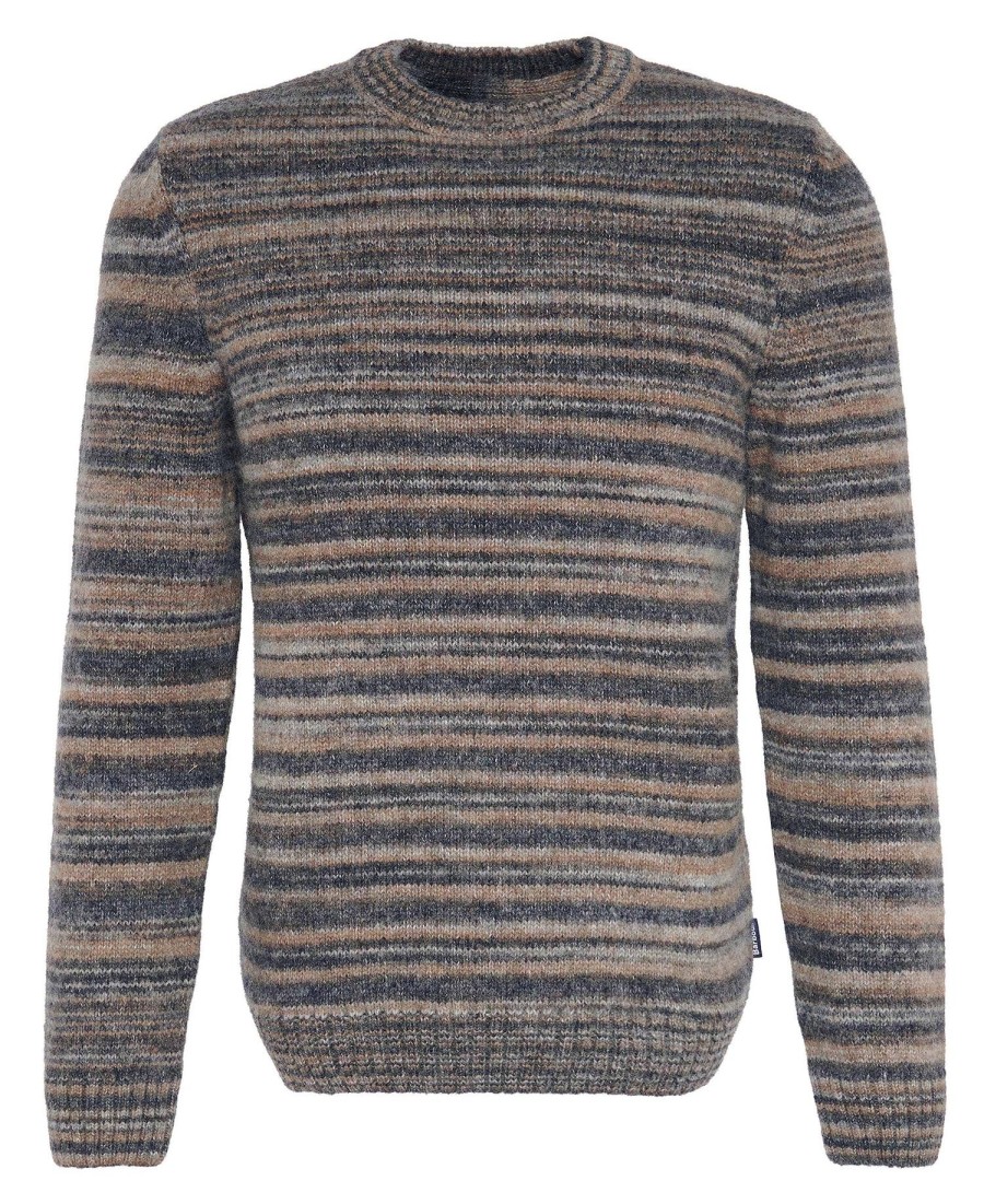 sweter w paski pateley z okrągłym dekoltem