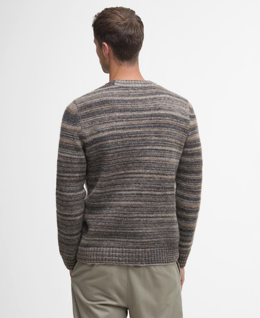 sweter w paski pateley z okrągłym dekoltem