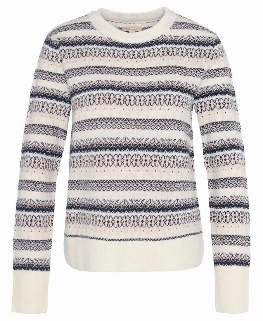 sweter w paski z dekoltem
