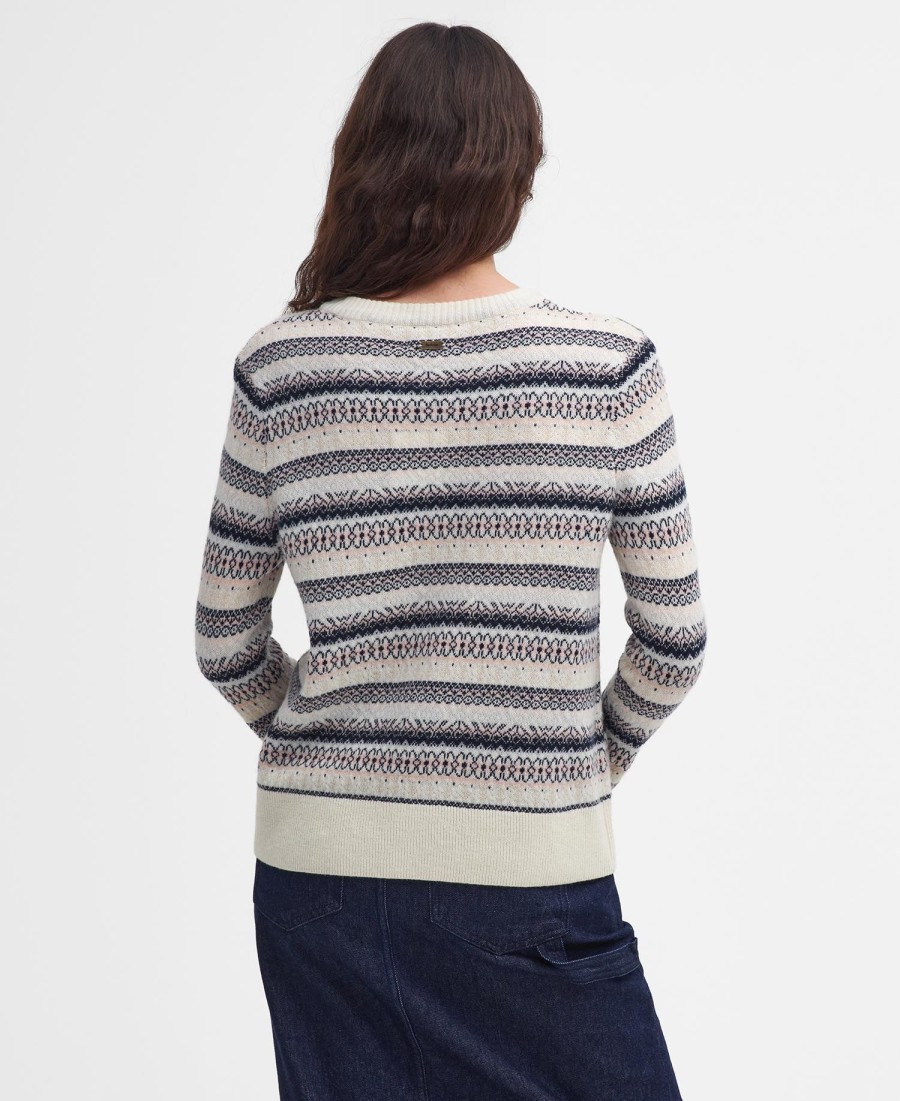 sweter w paski z dekoltem