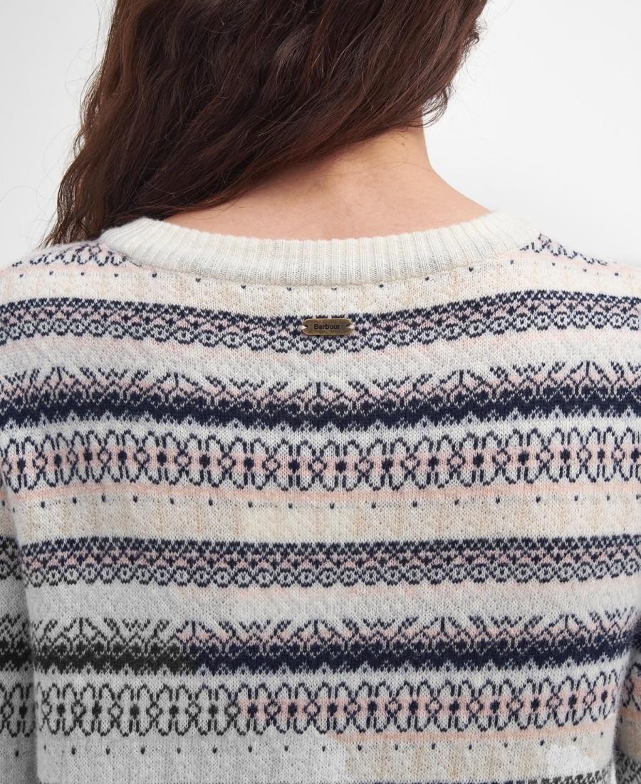sweter w paski z dekoltem