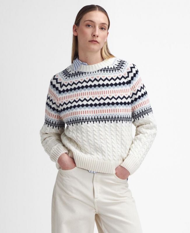 sweter marnie fair isle z okrągłym dekoltem
