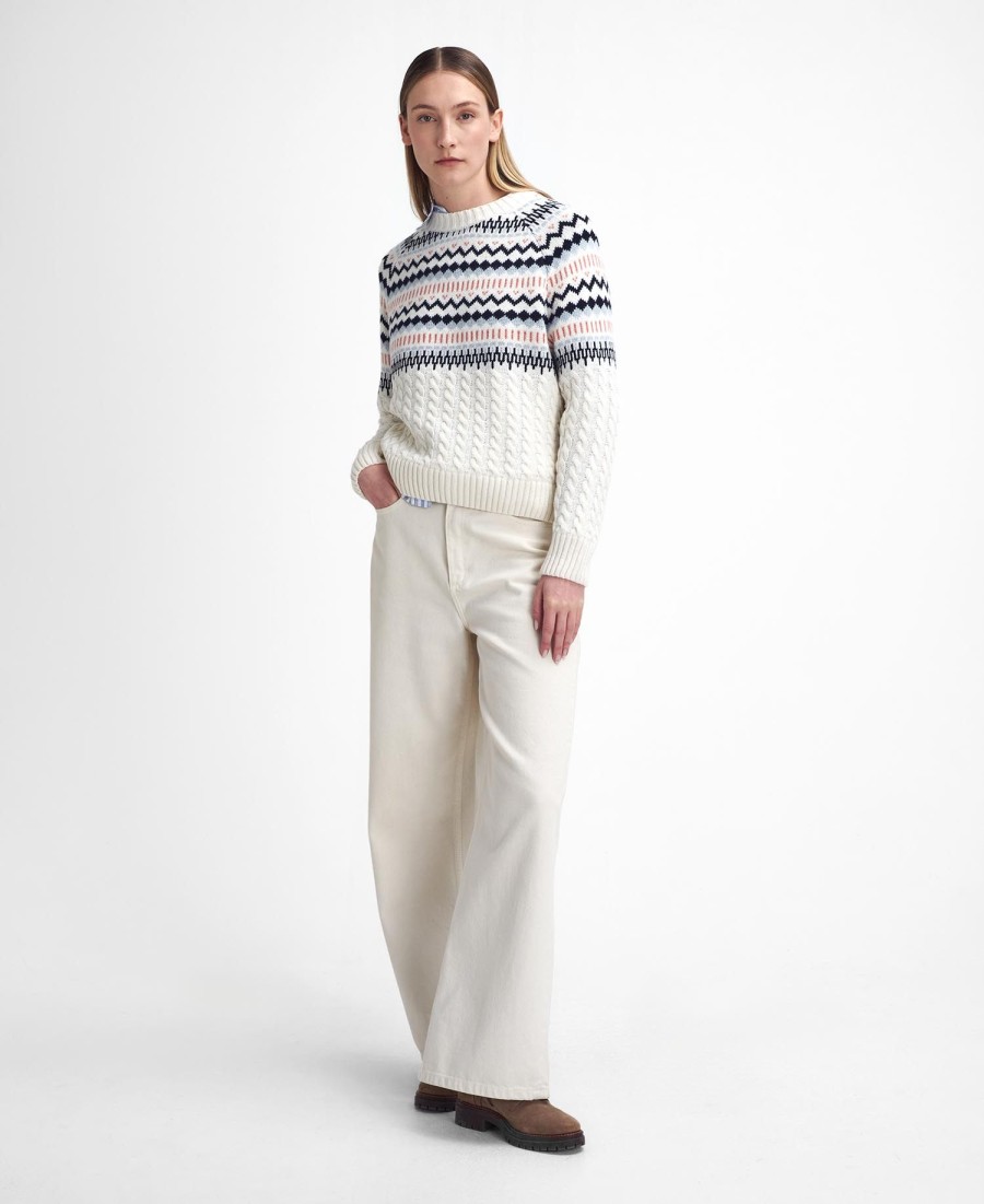 sweter marnie fair isle z okrągłym dekoltem