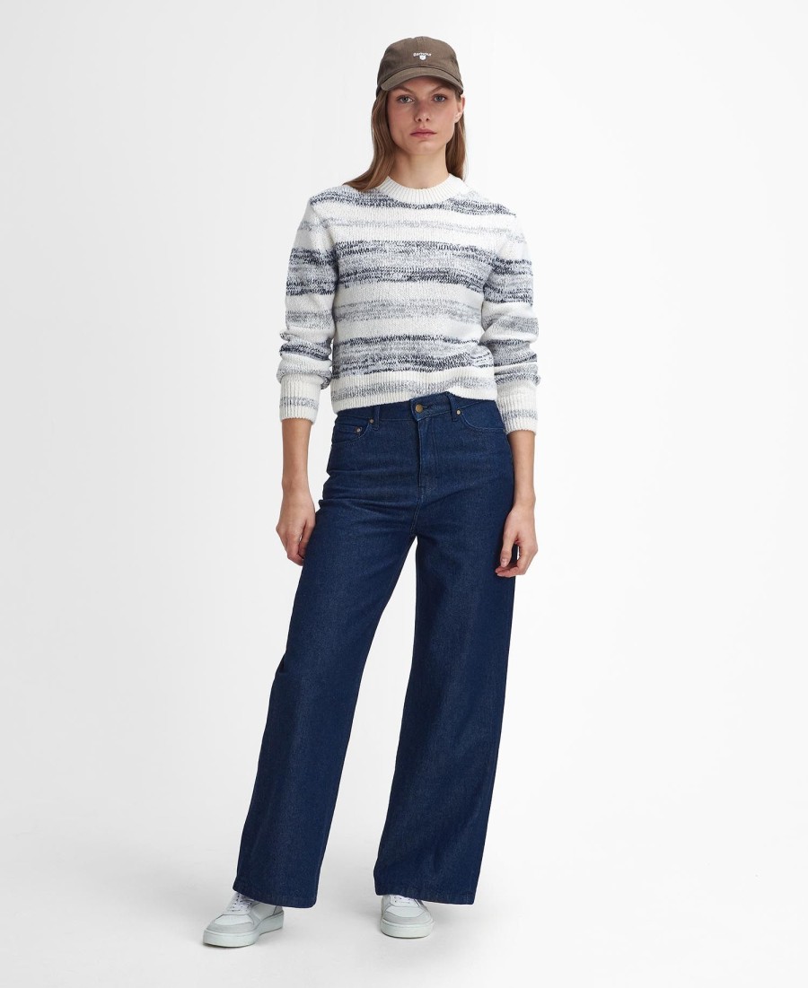 sweter w paski anya z dekoltem