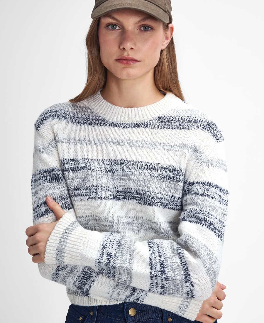 sweter w paski anya z dekoltem