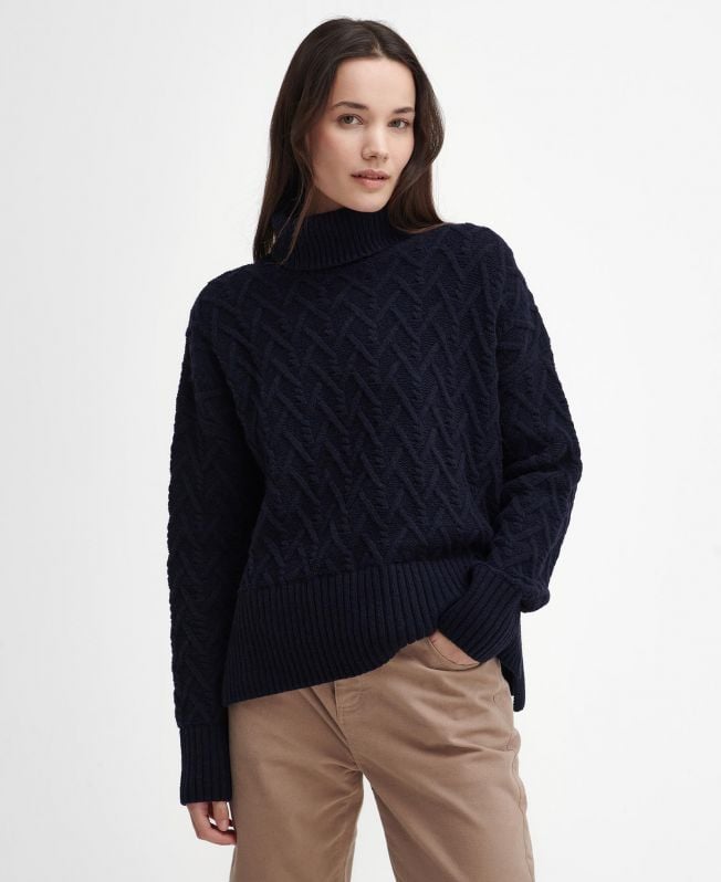 sweter clarence cable knit z golfem