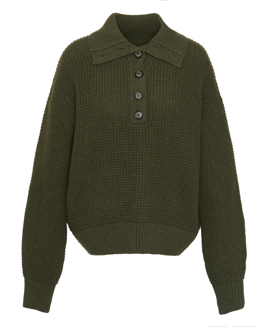 sweter woodside zapinany na pół guzika