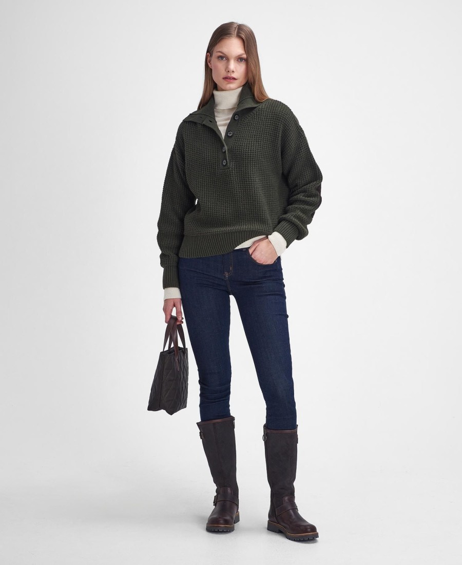 sweter woodside zapinany na pół guzika