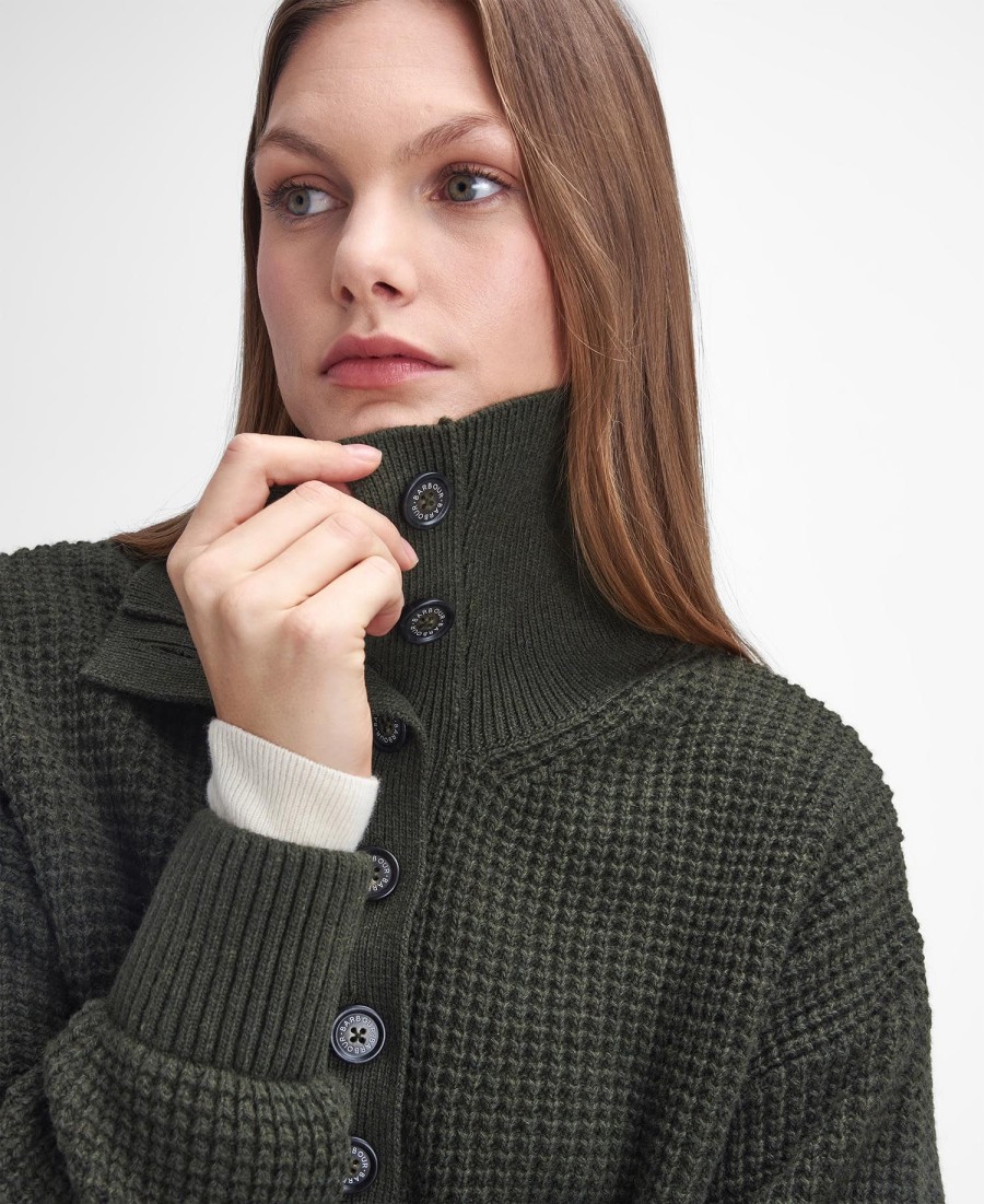 sweter woodside zapinany na pół guzika