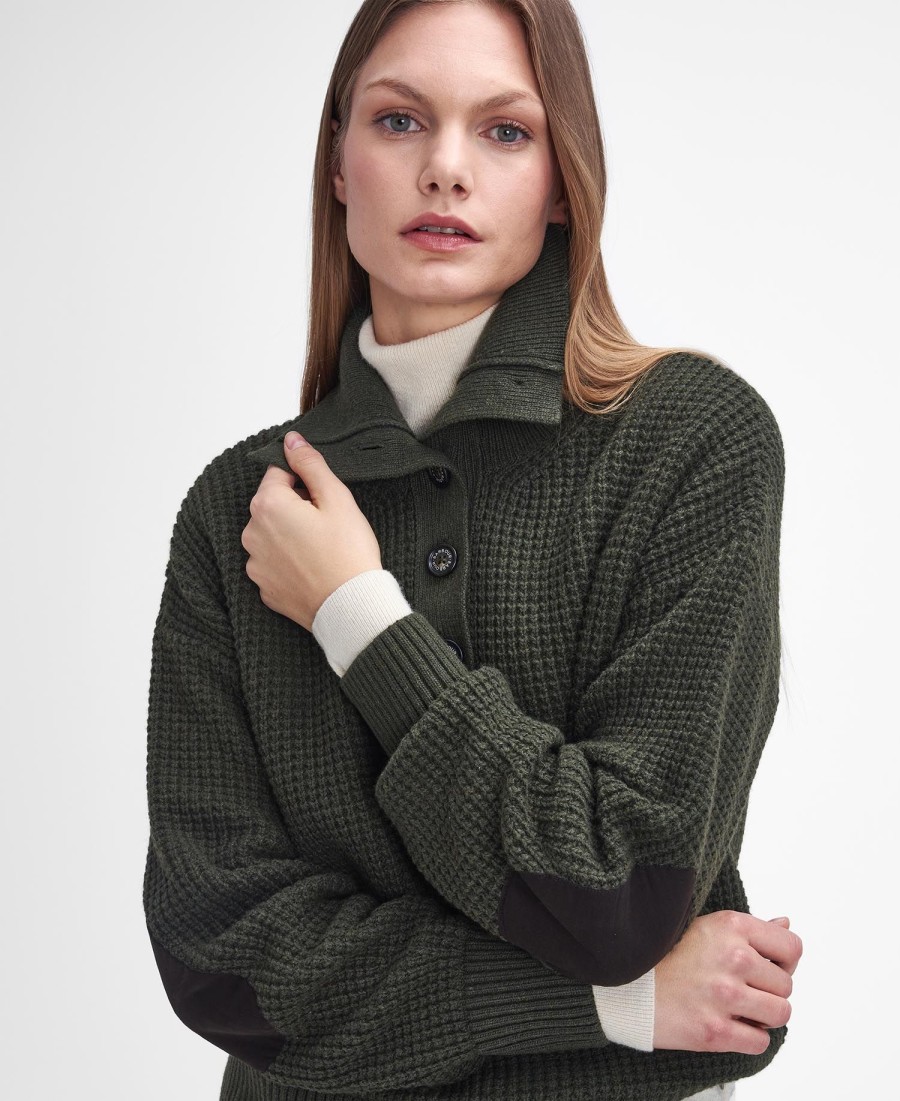 sweter woodside zapinany na pół guzika