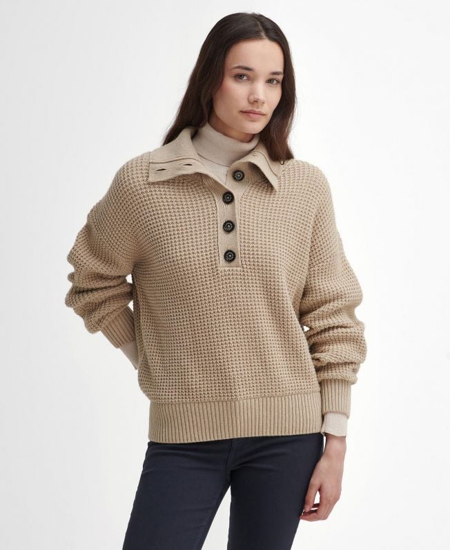 sweter woodside zapinany na pół guzika