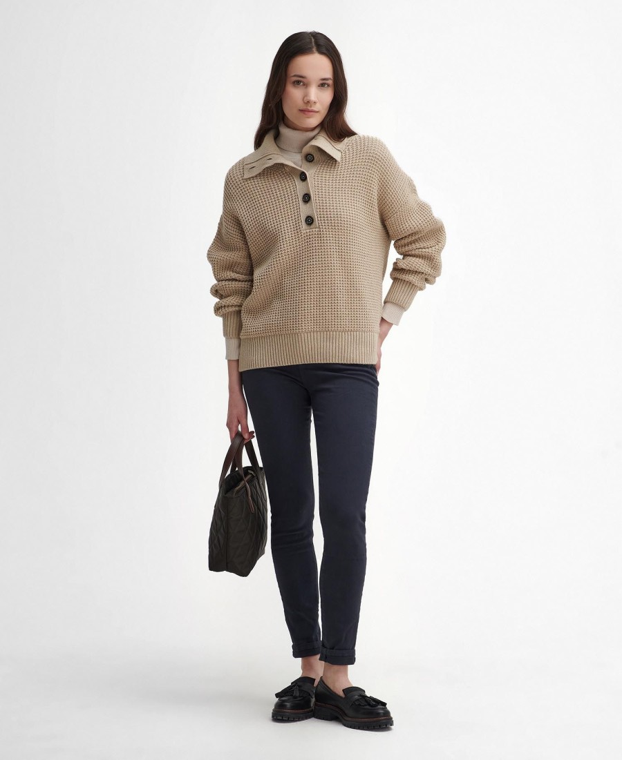 sweter woodside zapinany na pół guzika