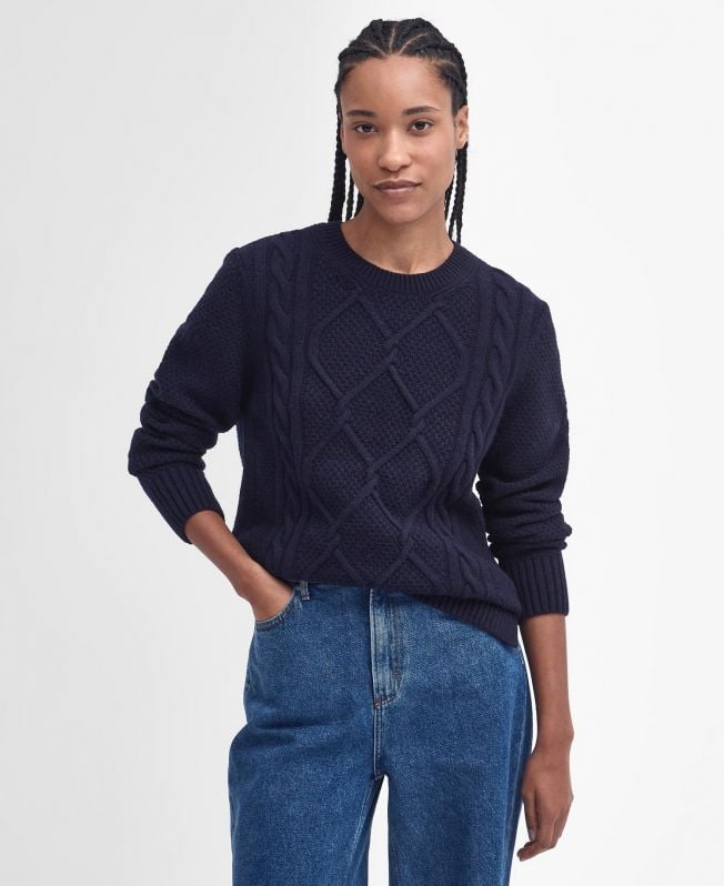 sweter burne argyle z okrągłym dekoltem