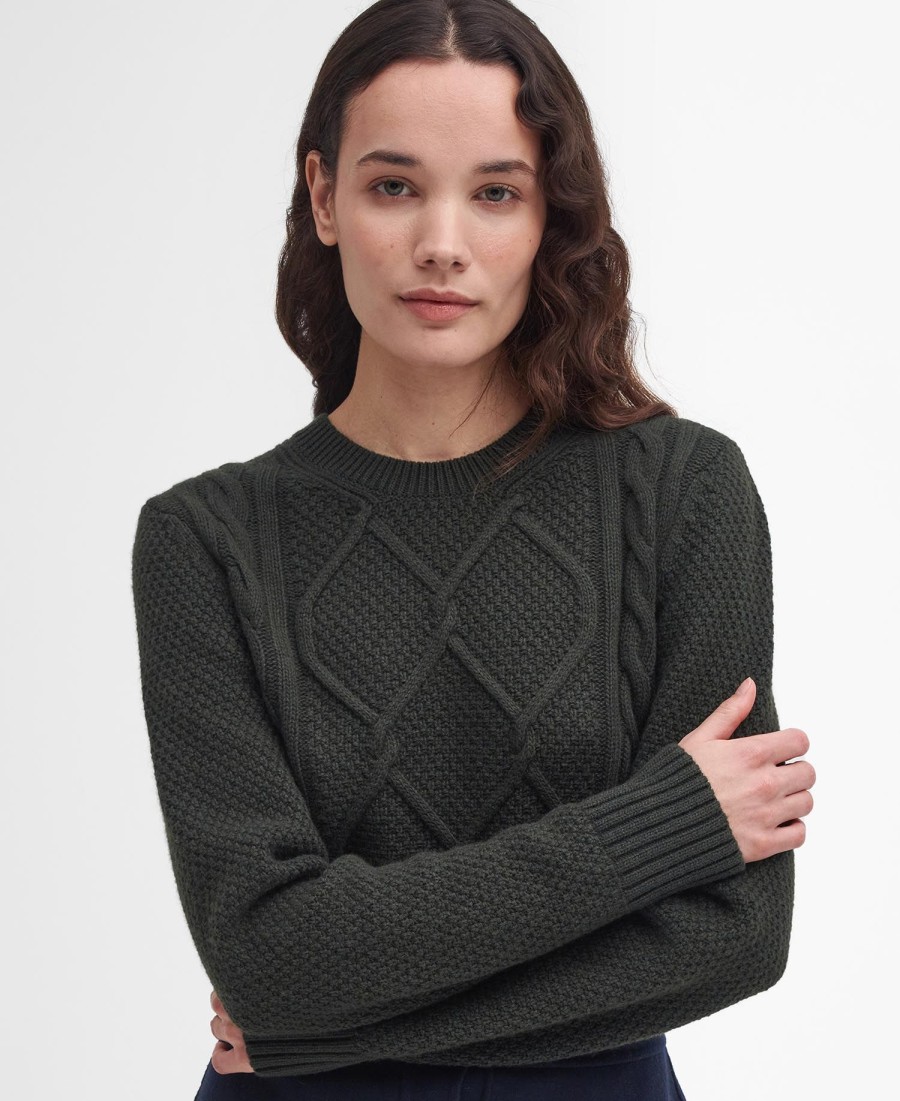 sweter burne argyle z okrągłym dekoltem