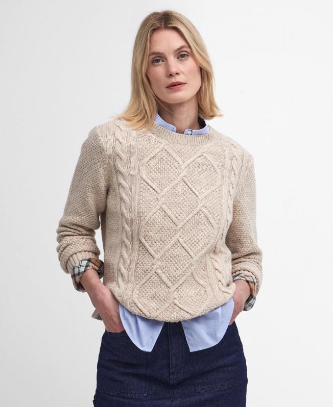 sweter burne argyle z okrągłym dekoltem