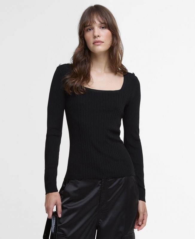 sweter raegan z kwadratowym dekoltem