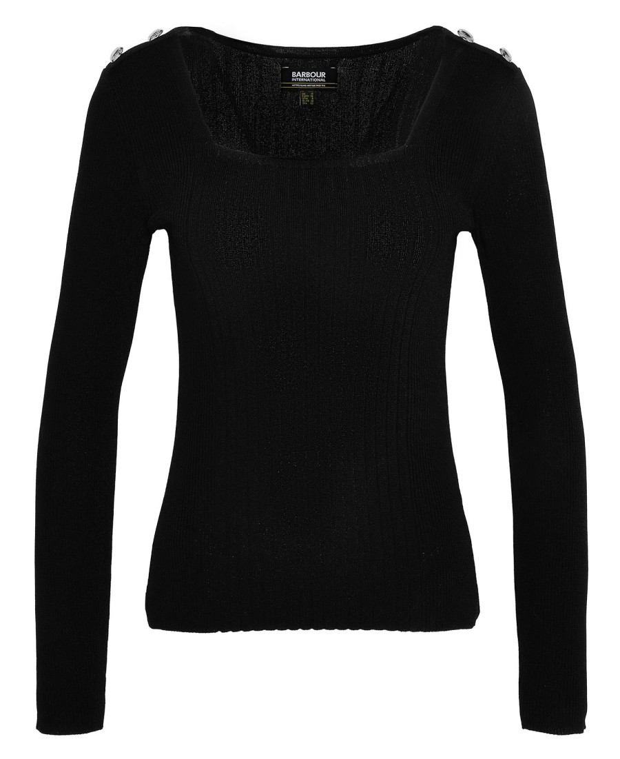 sweter raegan z kwadratowym dekoltem