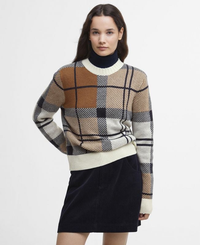brigitte tartan crew deck jumper