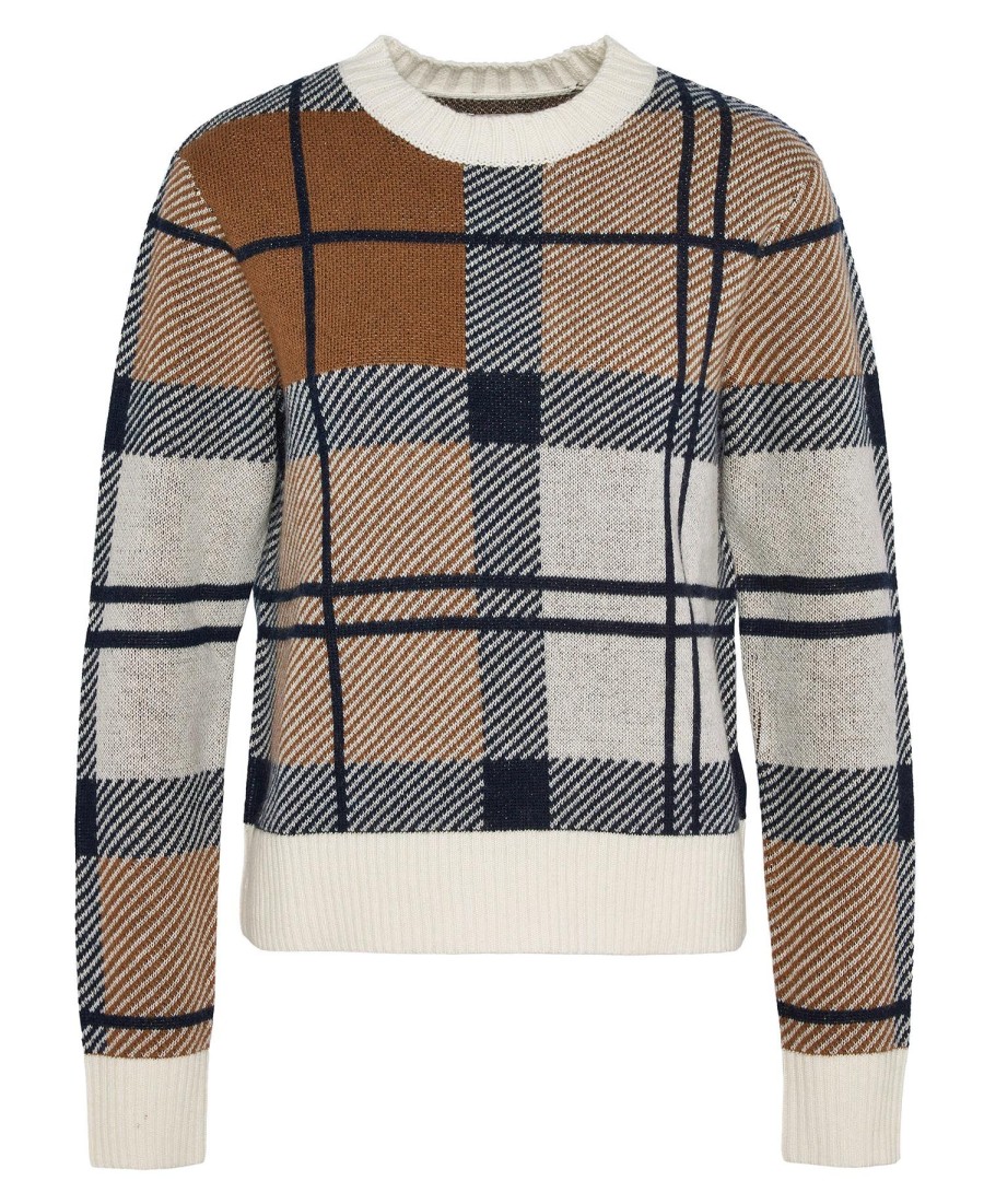 brigitte tartan crew deck jumper