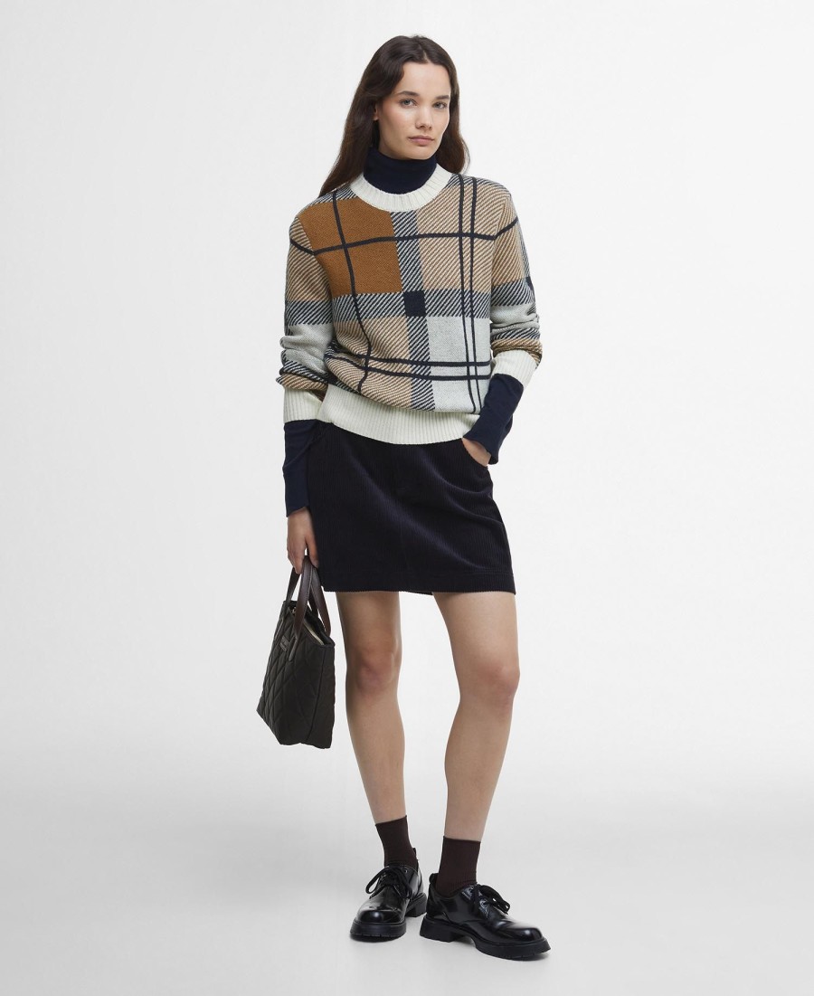 brigitte tartan crew deck jumper
