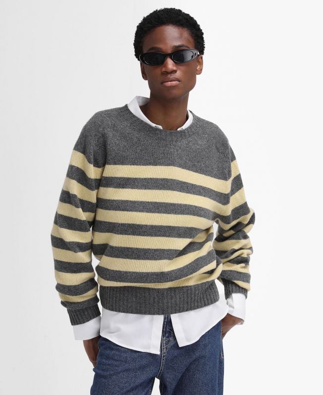 barbour the edit by alexa dominic sweter w paski z dekoltem w serek