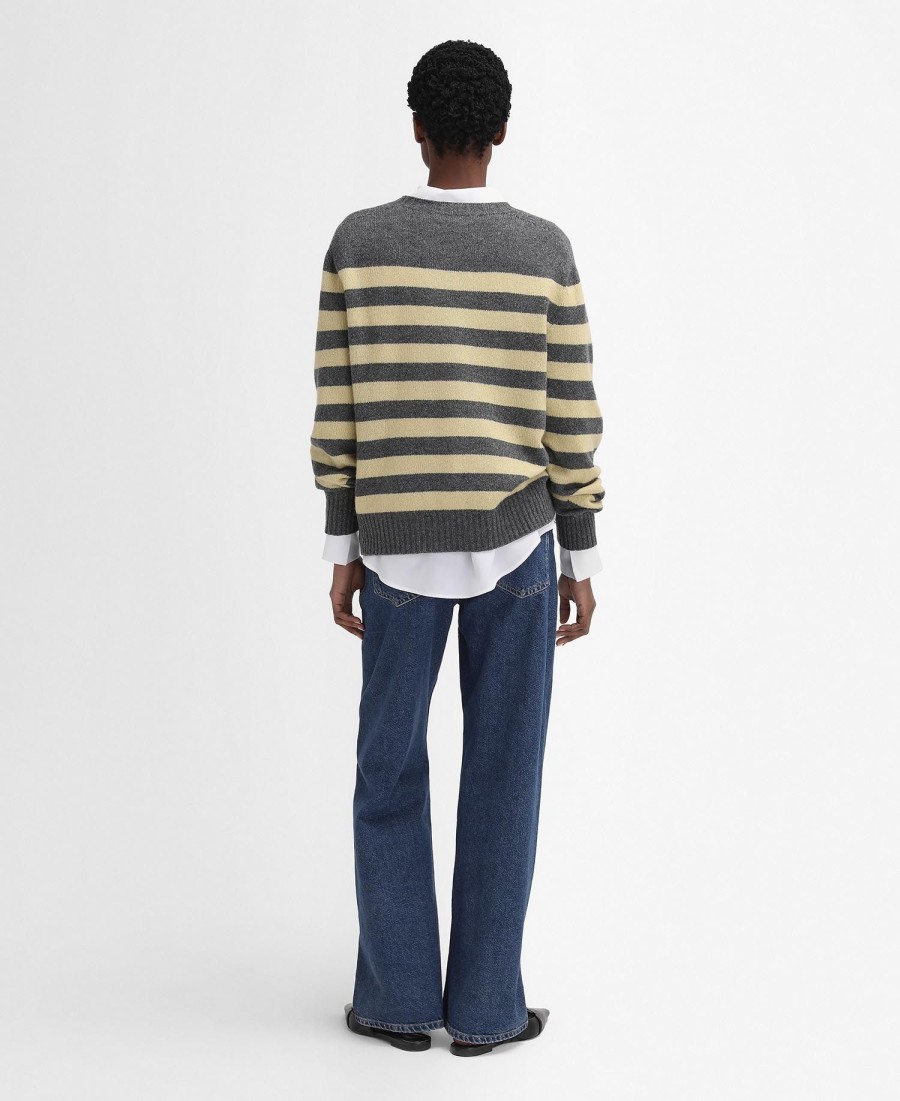 barbour the edit by alexa dominic sweter w paski z dekoltem w serek