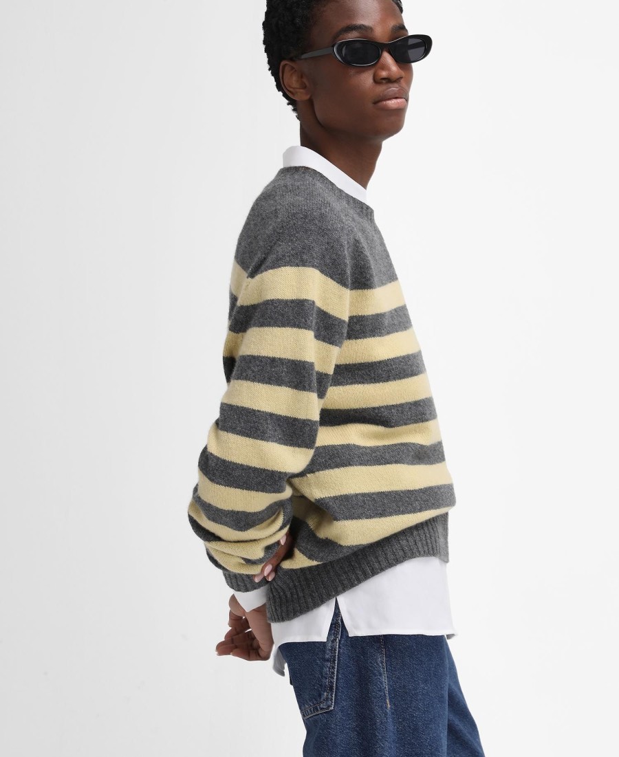 barbour the edit by alexa dominic sweter w paski z dekoltem w serek