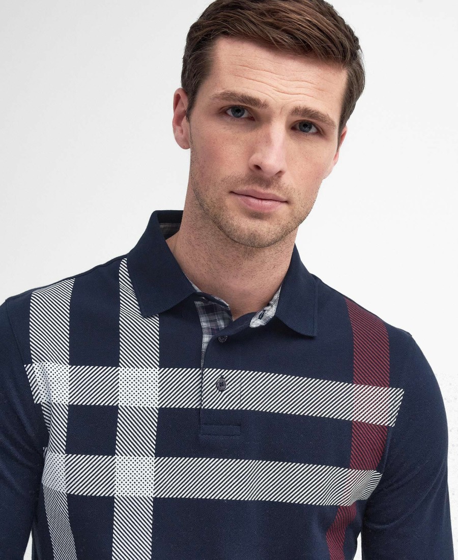 koszulka polo z długim rękawem blaine tartan