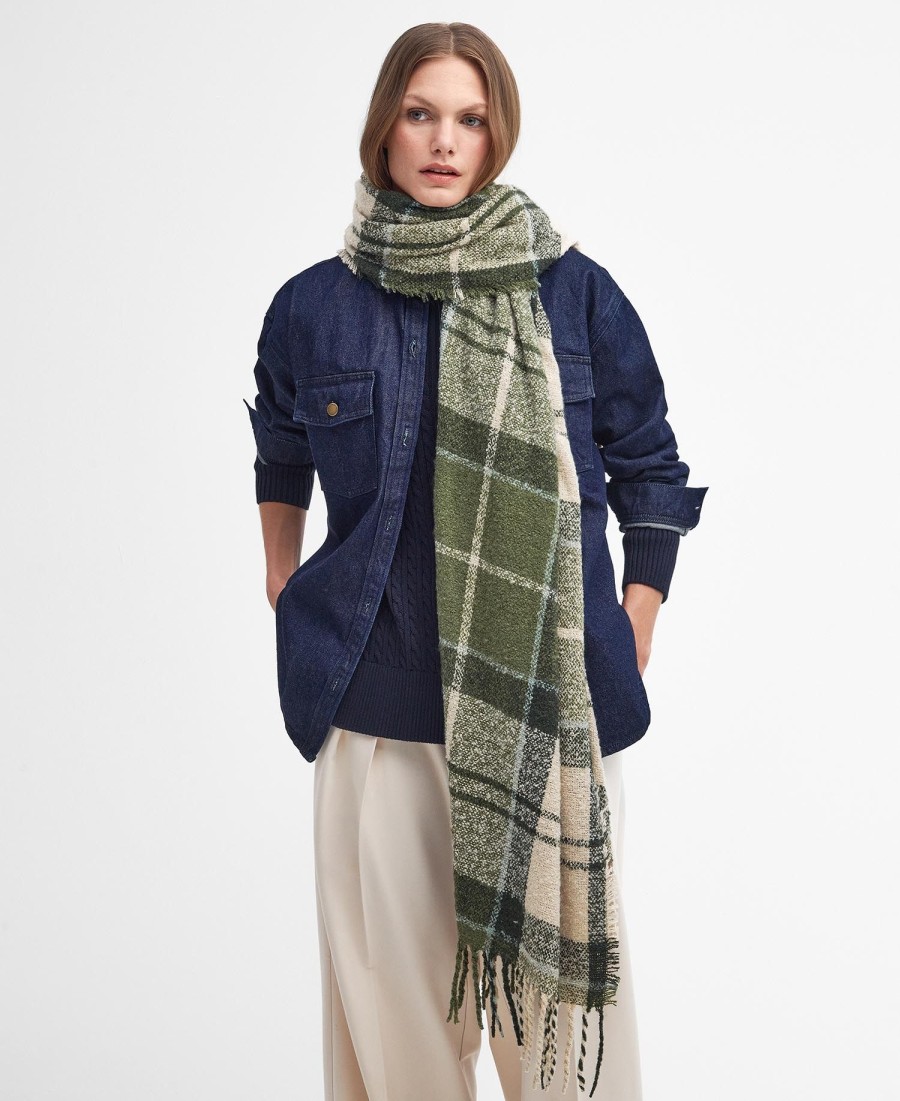 szalik boucle w kratę