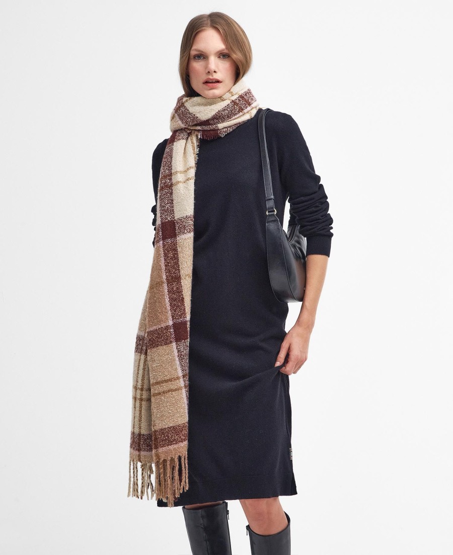 szalik boucle w kratę