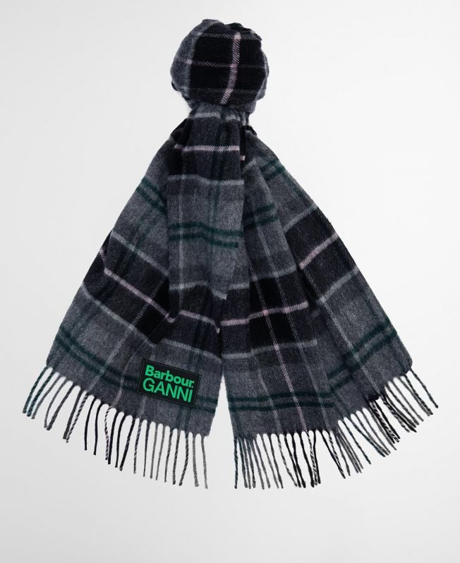szalik w kratę barbour x ganni